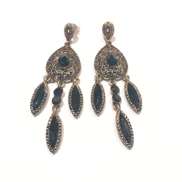 Pretty antique gold & silver dangling earrings - Picture 2 of 8